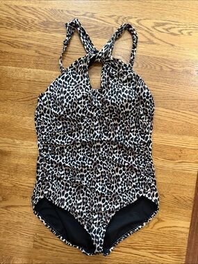 Embrace Your Curves By Miracle Brands Leopard Print One-Piece Swimsuit
